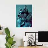Urban Arctic Style Husky Portrait Poster (Thuiskantoor)