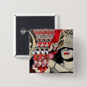 Urban art. 19. vierkante button 5,1 cm (Voorkant /achterkant)