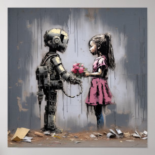 Urban Art Delight: Banksy Street Art met een R Poster