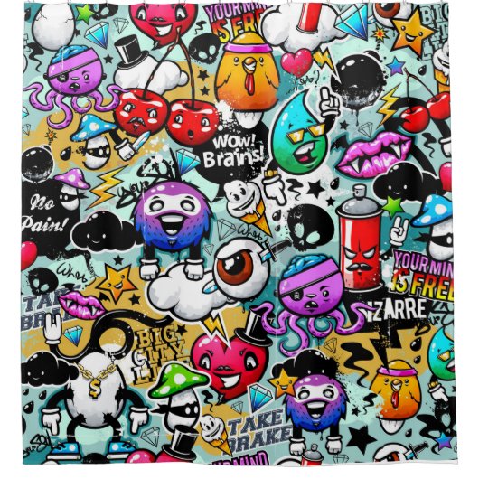 Urban Art Graffiti Douchegordijn (Voorkant)