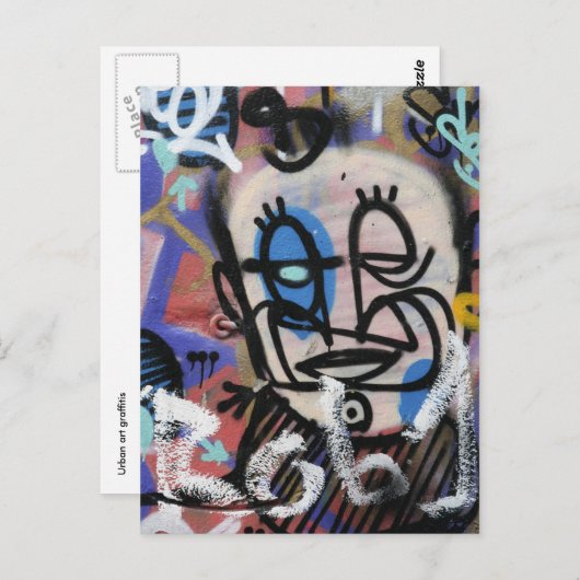 Urban art graffitis briefkaart (Voorkant / Achterkant)