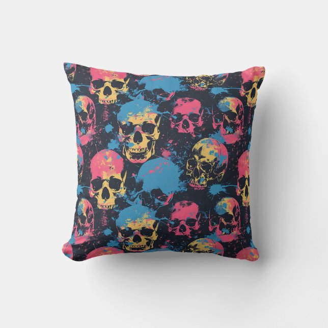 Urban Art Skull Pillow Design A46 Kussen (Voorkant)
