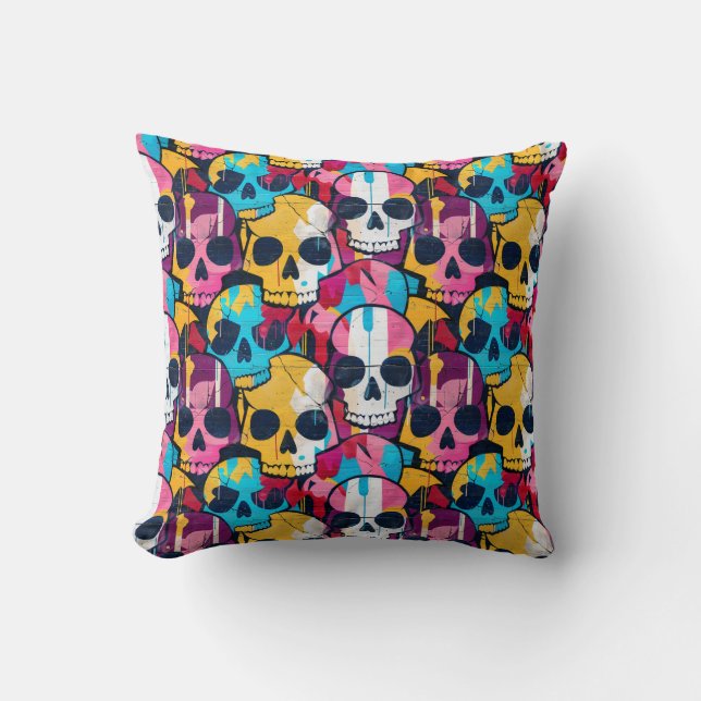 Urban Art Skull Pillow Design, Cojín B50 Kussen (Voorkant)
