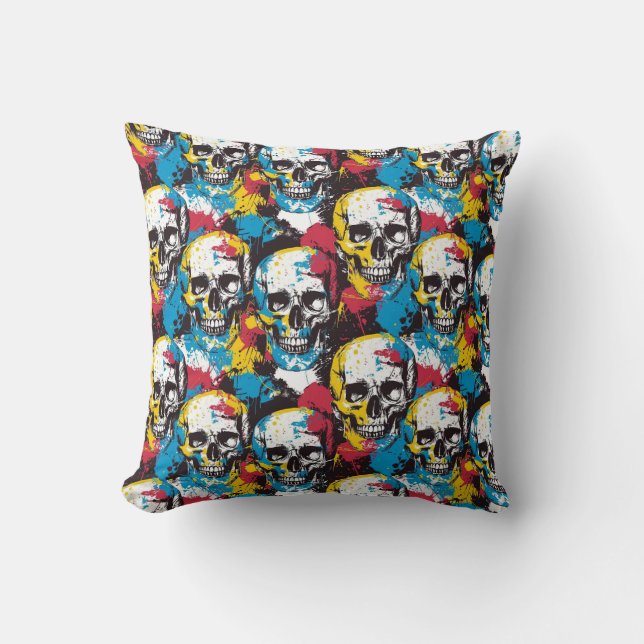 Urban Art Skull Pillow Design, Cojín B53 Kussen (Voorkant)