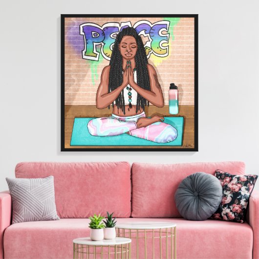 Urban Art |  vrouw die medailles verricht Canvas Afdruk (Insitu (Woonkamer))