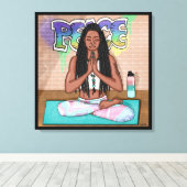 Urban Art |  vrouw die medailles verricht Canvas Afdruk (Insitu (Houten vloer))