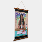 Urban Art | vrouw die medailles verricht Hangend Wandkleed (Gebogen)