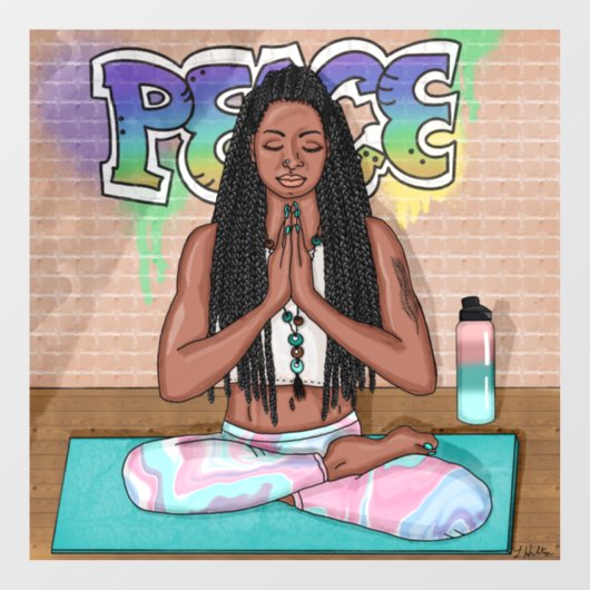 Urban Art |  vrouw die medailles verricht Raamsticker (Vel)