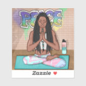 Urban Art |  vrouw die medailles verricht Sticker (Vel)