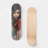 Urban Art Vrouw Persoonlijk Skateboard (Voorkant)