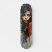 Urban Art Vrouw Persoonlijk Skateboard (Voorkant)