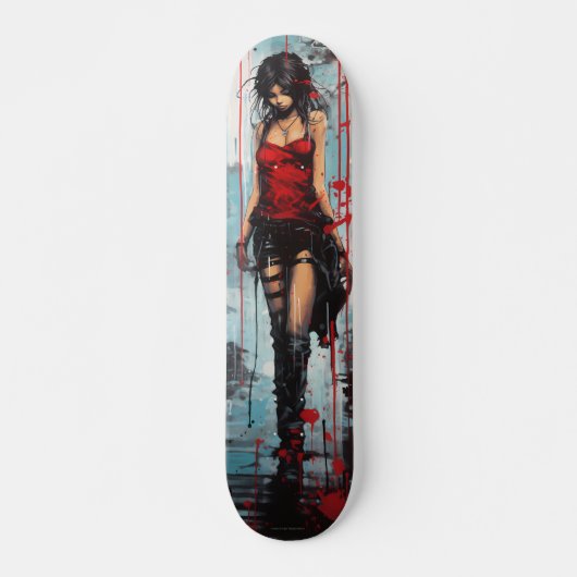 Urban Art Vrouw Persoonlijk Skateboard (Voorkant)