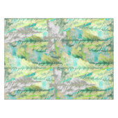 Urban Artistic Kleurrijke Pine Tree Waterverf Kuns Tafelkleed (Voorkant (Horizontaal))