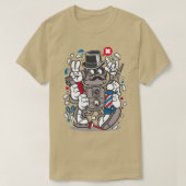 Urban Barber Hipster Robot Hair Cut T-shirt (Design voorkant)