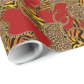 Urban Baroque Gold Chains Animal Print Cadeaupapier (Rol Hoek)