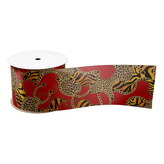Urban Baroque Gold Chains Animal Print Satijnen Lint (Spoel)