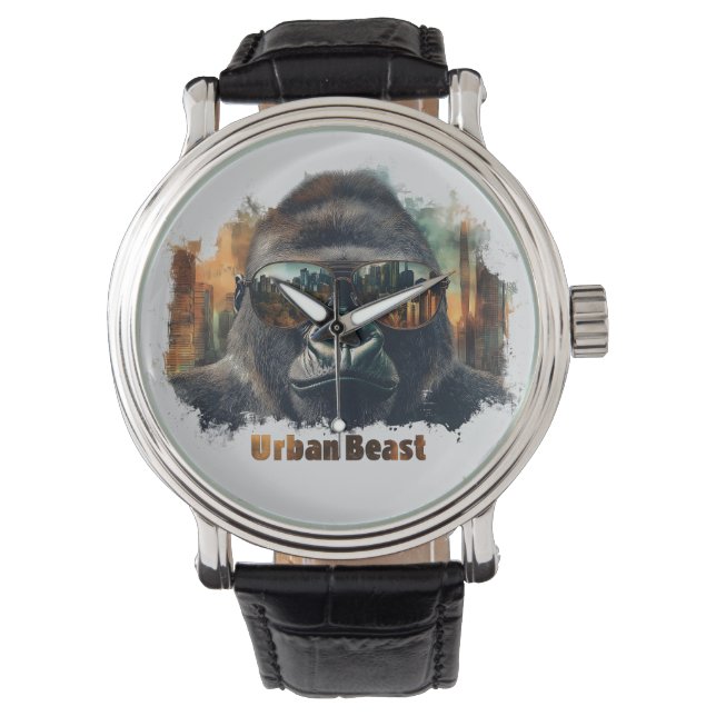 Urban Beast Gorilla met zonnebril Horloge (Voorkant)
