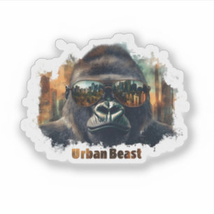 Urban Beast Gorilla met zonnebril Sticker