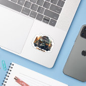 Urban Beast Gorilla met zonnebril Sticker (Laptop met iPhone)