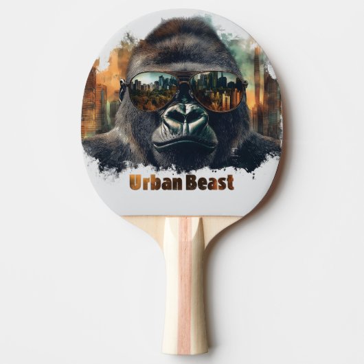 Urban Beast Gorilla met zonnebril Tafeltennisbatje (Voorkant)