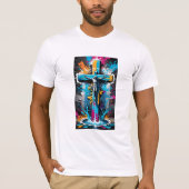 Urban Believer: Graffiti Religieuze print T-shirt (Voorkant)