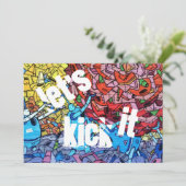 Urban Birthday Uitnodiging (Staand voorkant)