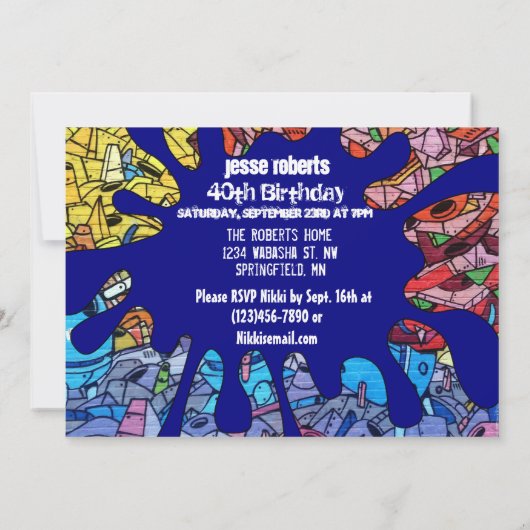 Urban Birthday Uitnodiging (Achterkant)