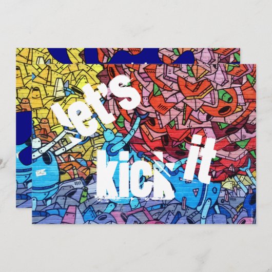 Urban Birthday Uitnodiging (Voorkant / Achterkant)