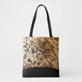 Urban Black Brown Faux voor Rodeo Print Patroon Tote Bag