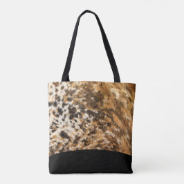 Urban Black Brown Faux voor Rodeo Print Patroon Tote Bag