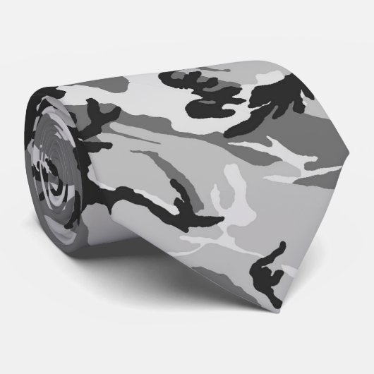 Urban Black & Grey Camouflage Stropdas (Opgerold)