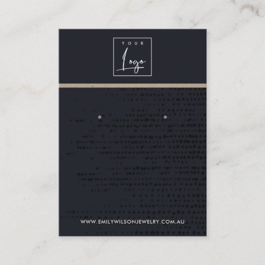 URBAN BLACK KRAFT STIPPEN STUD OORBEL DISPLAY KAAR VISITEKAARTJE (Voorkant)