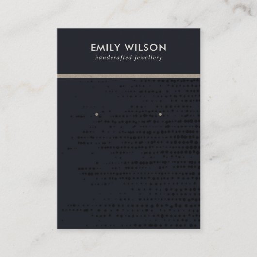 URBAN BLACK KRAFT STIPPEN STUD OORBEL DISPLAY KAAR VISITEKAARTJE (Voorkant)
