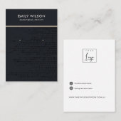 URBAN BLACK KRAFT STIPPEN STUD OORBEL DISPLAY KAAR VISITEKAARTJE (Voorkant / Achterkant)