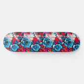 Urban Bloom: rood en blauw Roos graffiti Persoonlijk Skateboard (Horizontaal)