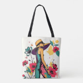 Urban Bloom Silhouette Tote Tas🌸✨ Bag (Achterkant)