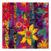 Urban Bloom Vivid Graffiti Flower Explosio Poster (Voorkant)