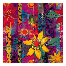 Urban Bloom Vivid Graffiti Flower Explosio Poster
