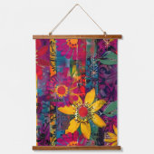 Urban Bloom Vivid Graffiti Flower Explosio Poster Hangend Wandkleed (Voorkant)