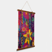 Urban Bloom Vivid Graffiti Flower Explosio Poster Hangend Wandkleed (Gebogen)