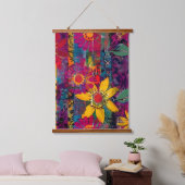 Urban Bloom Vivid Graffiti Flower Explosio Poster Hangend Wandkleed (Slaapkamer)