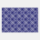 Urban Blue Tartan patroon met zwarte geometrie Inpakpapier Vel (Voorkant 2)