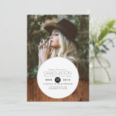 Urban Boho | Cirkel Graduation Party Foto Kaart (Staand voorkant)