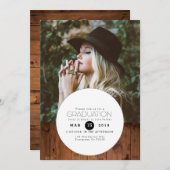 Urban Boho | Cirkel Graduation Party Foto Kaart (Voorkant / Achterkant)