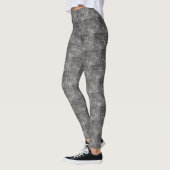 Urban Brick Wall Texture Cool Grey Pattern Leggings (Links)