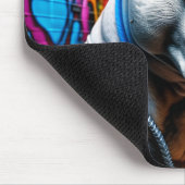 Urban Brindle Pitbull City Graffiti Street Art Muismat (Hoek)