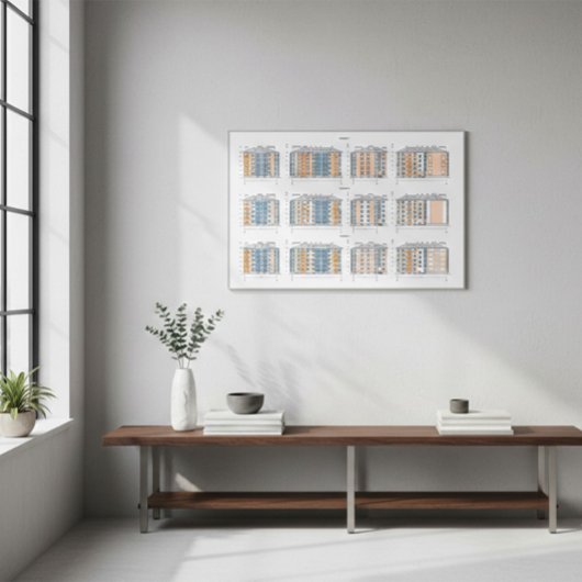 Urban Building Blueprint Wall Art Poster