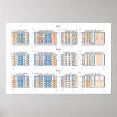 Urban Building Blueprint Wall Art Poster (Voorkant)