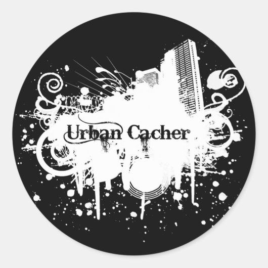Urban Cacher Ronde Sticker (Voorkant)