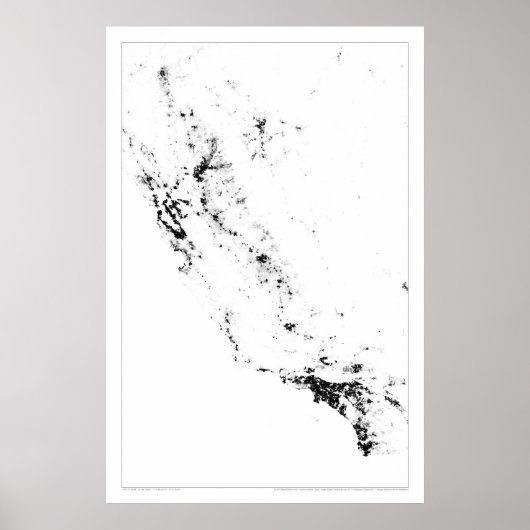 Urban California Census Dotmap Poster (Voorkant)
